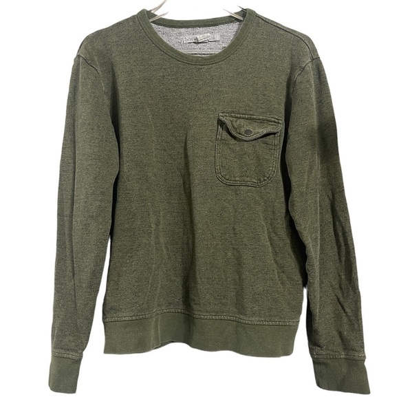 Outerknown Green Snap Pocket Hemp Crewneck Sweatshirt - Picture 1 of 6